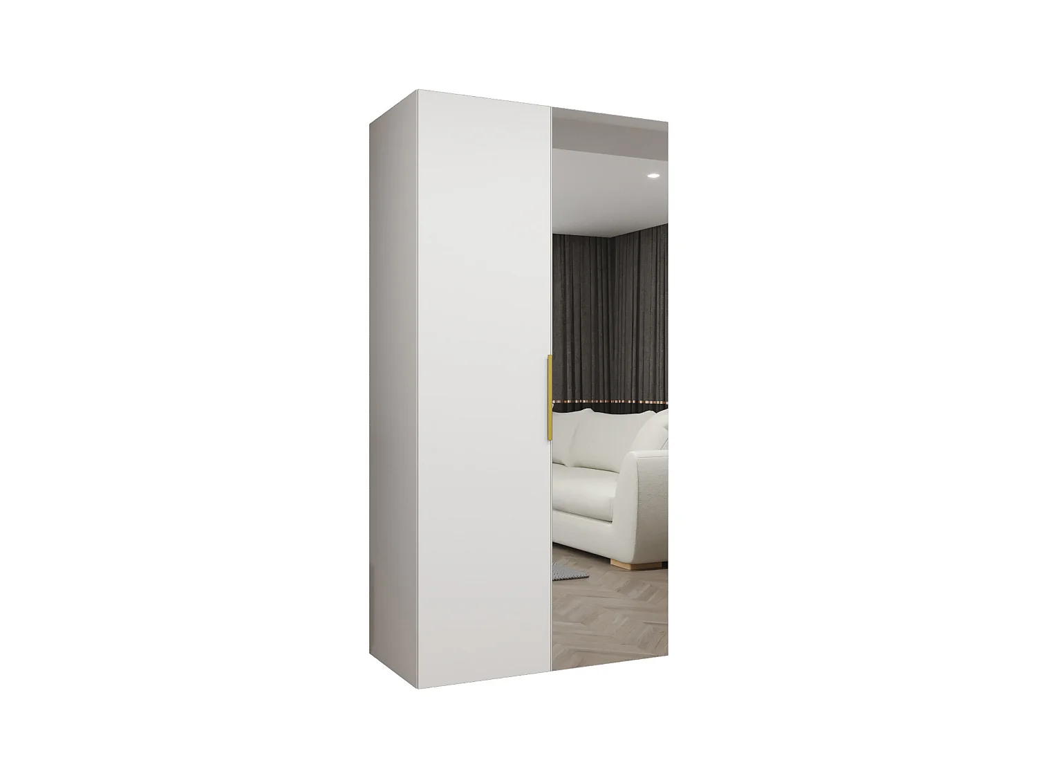 Armoire à portes battantes Marbella 2 202/100/52 2 portes (blanc/doré)
