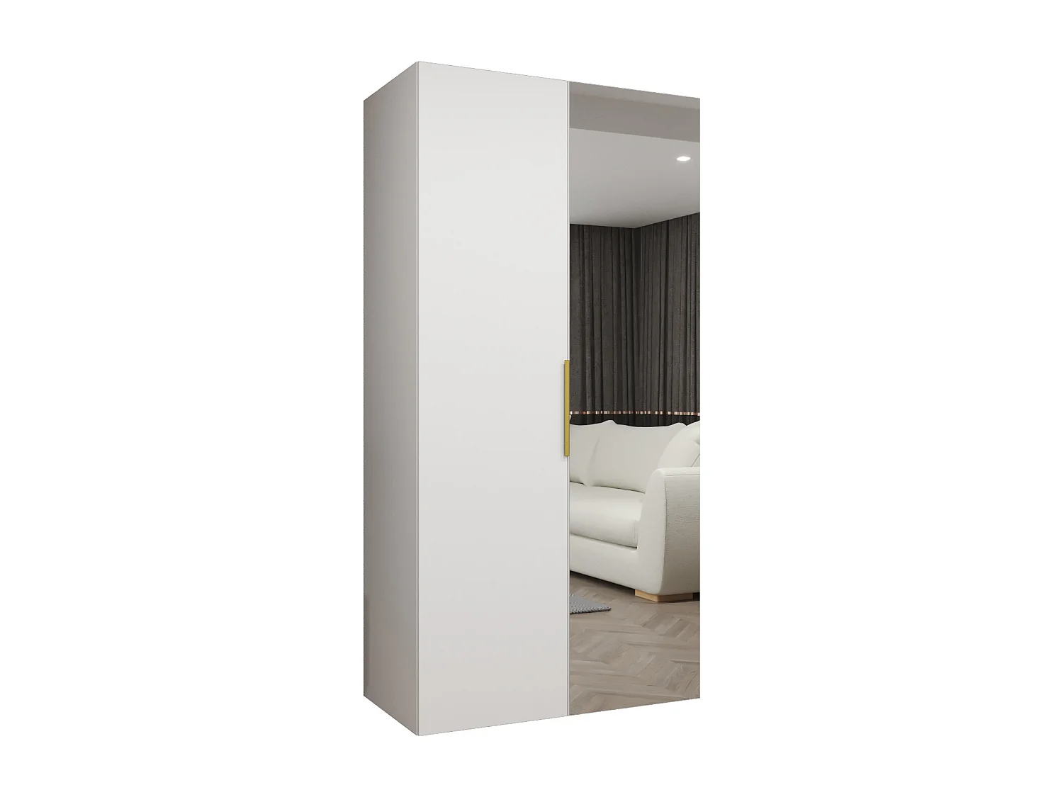 Armario Marbella 2 con puertas batientes  202/100/52 2 puertas (blanco/dorado)