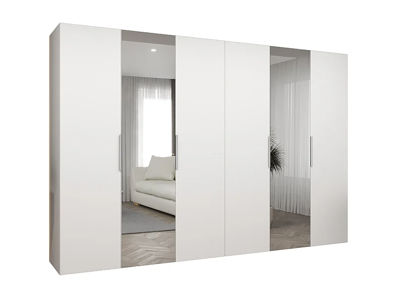 Armoire à portes battantes Marbella 2 202/300/52 6 portes (blanc/cachemire)