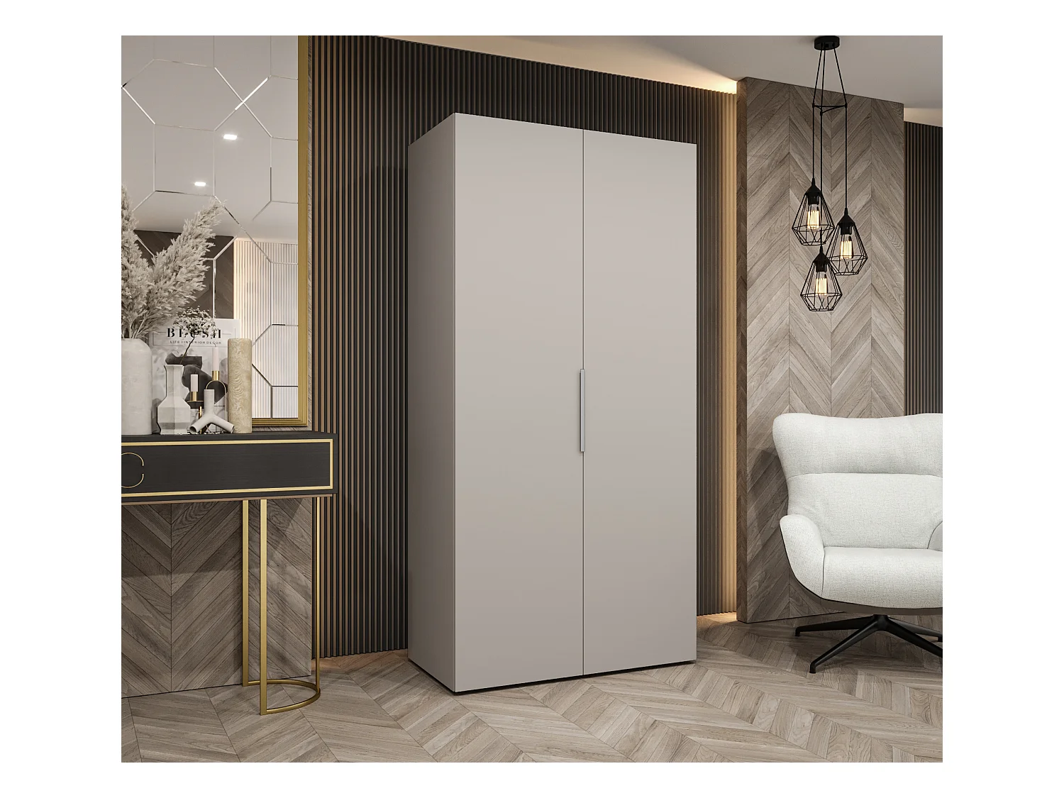 Armoire à portes battantes Marbella 1 202/100/52 2 portes (cachemire/cachemire)