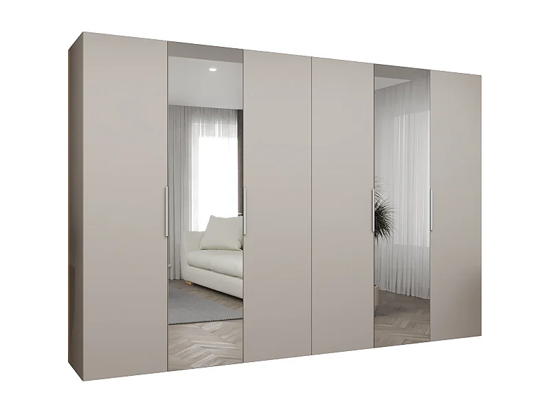 Drehtürenschrank Marbella 2 202/300/52 6-türig (Kaschmir|Kaschmir)