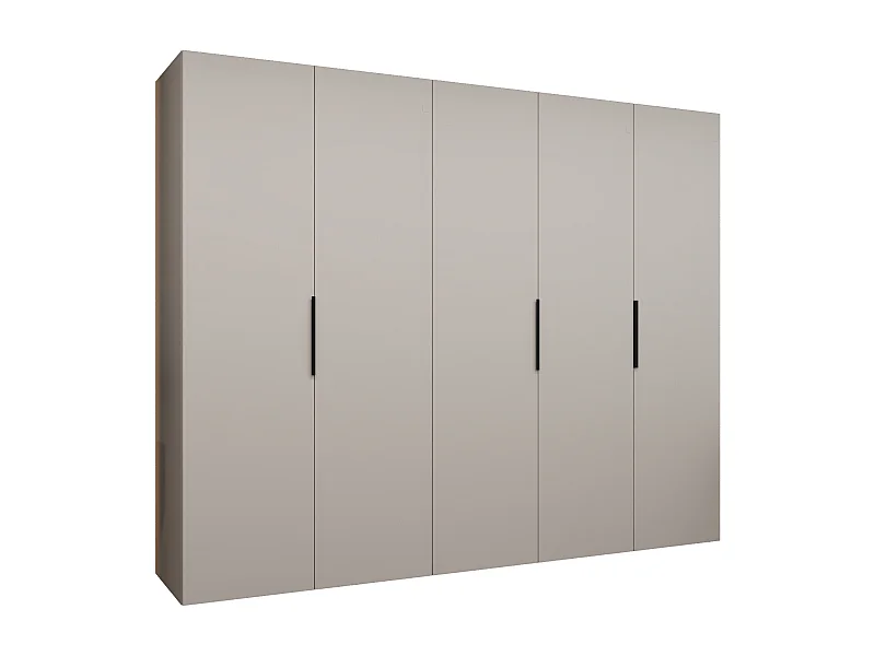 Drehtürenschrank Marbella 1 202/250/52 5-türig (Kaschmir|Schwarz)