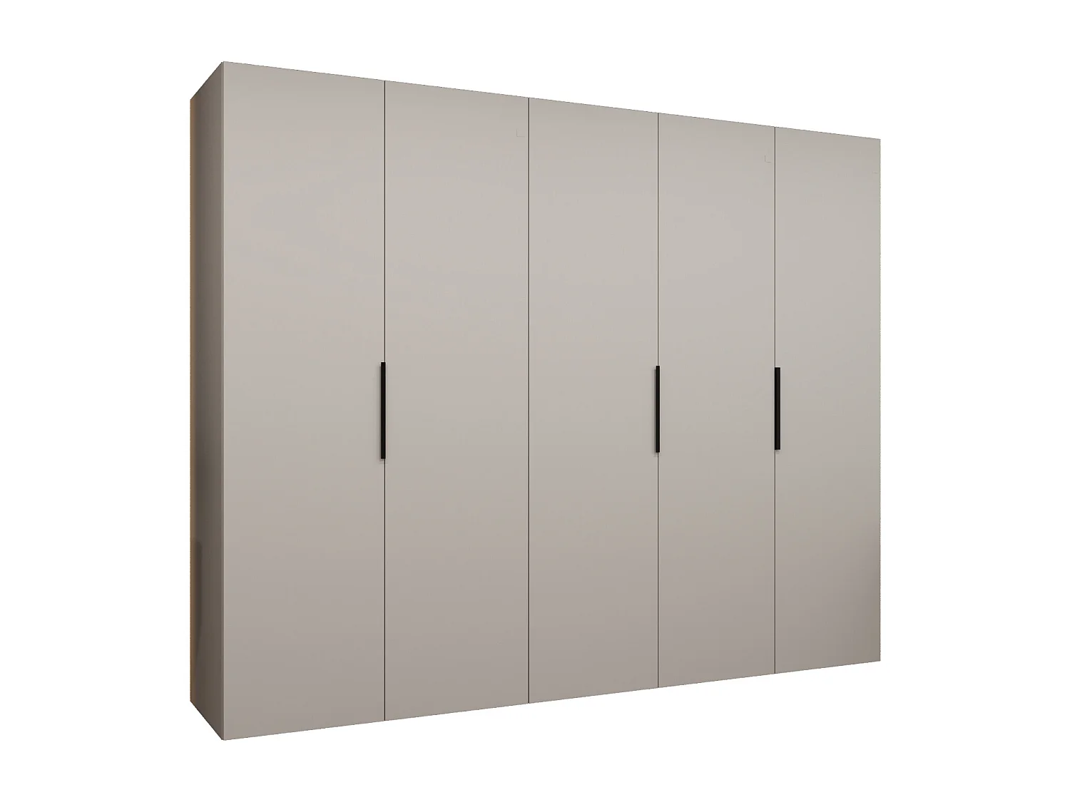 Drehtürenschrank Marbella 1 202/250/52 5-türig (Kaschmir|Schwarz)