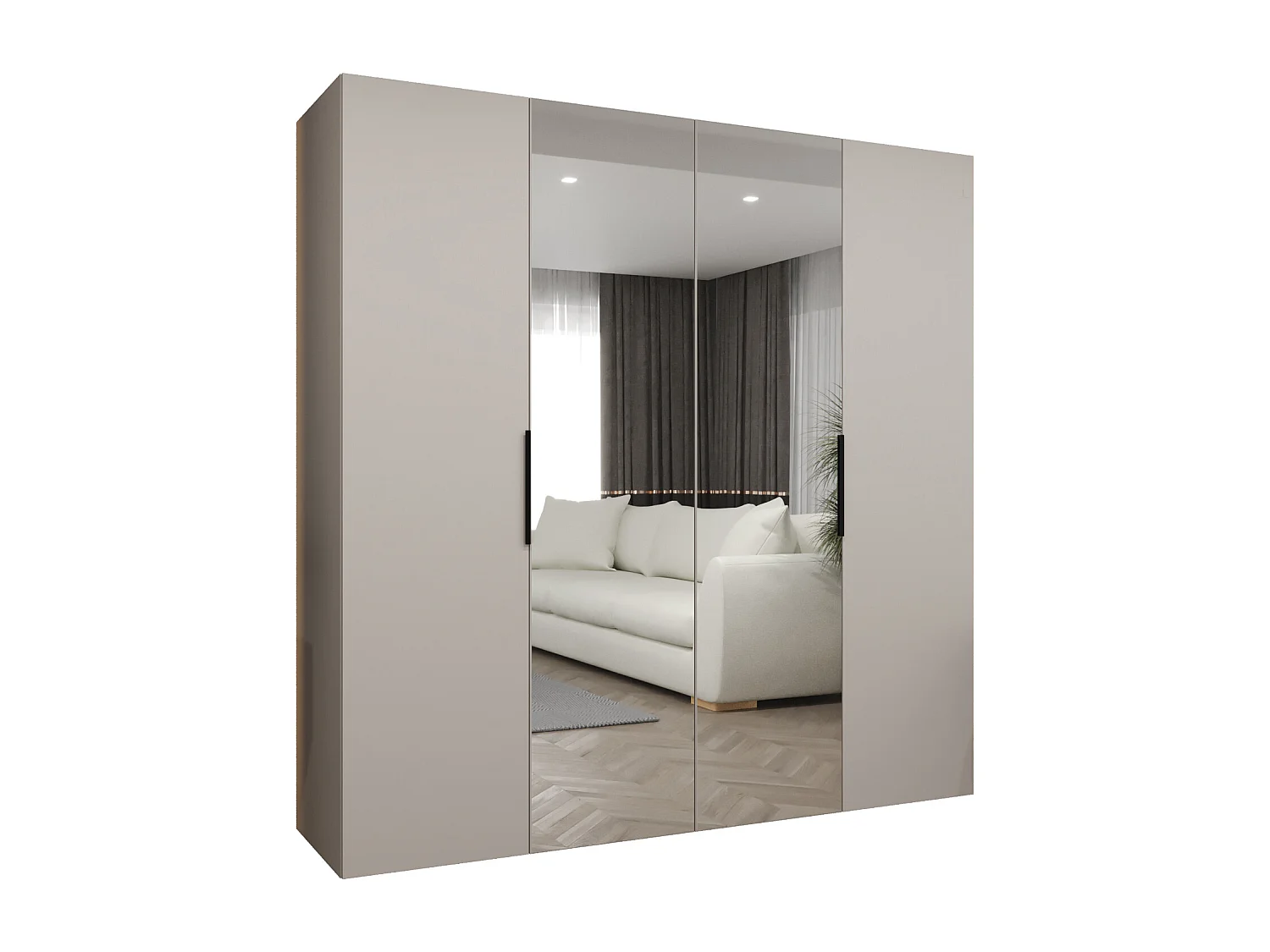 Armoire à portes battantes Marbella 2 202/200/52 4 portes (cachemire/noir)