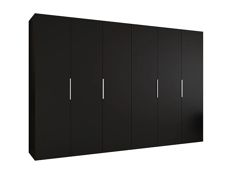 Drehtürenschrank Marbella 1 202/300/52 6-türig (Schwarz|Kaschmir)