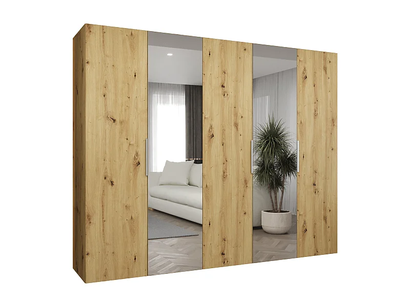 Drehtürenschrank Marbella 2 202/250/52 5-türig (Artisan Eiche|Kaschmir)