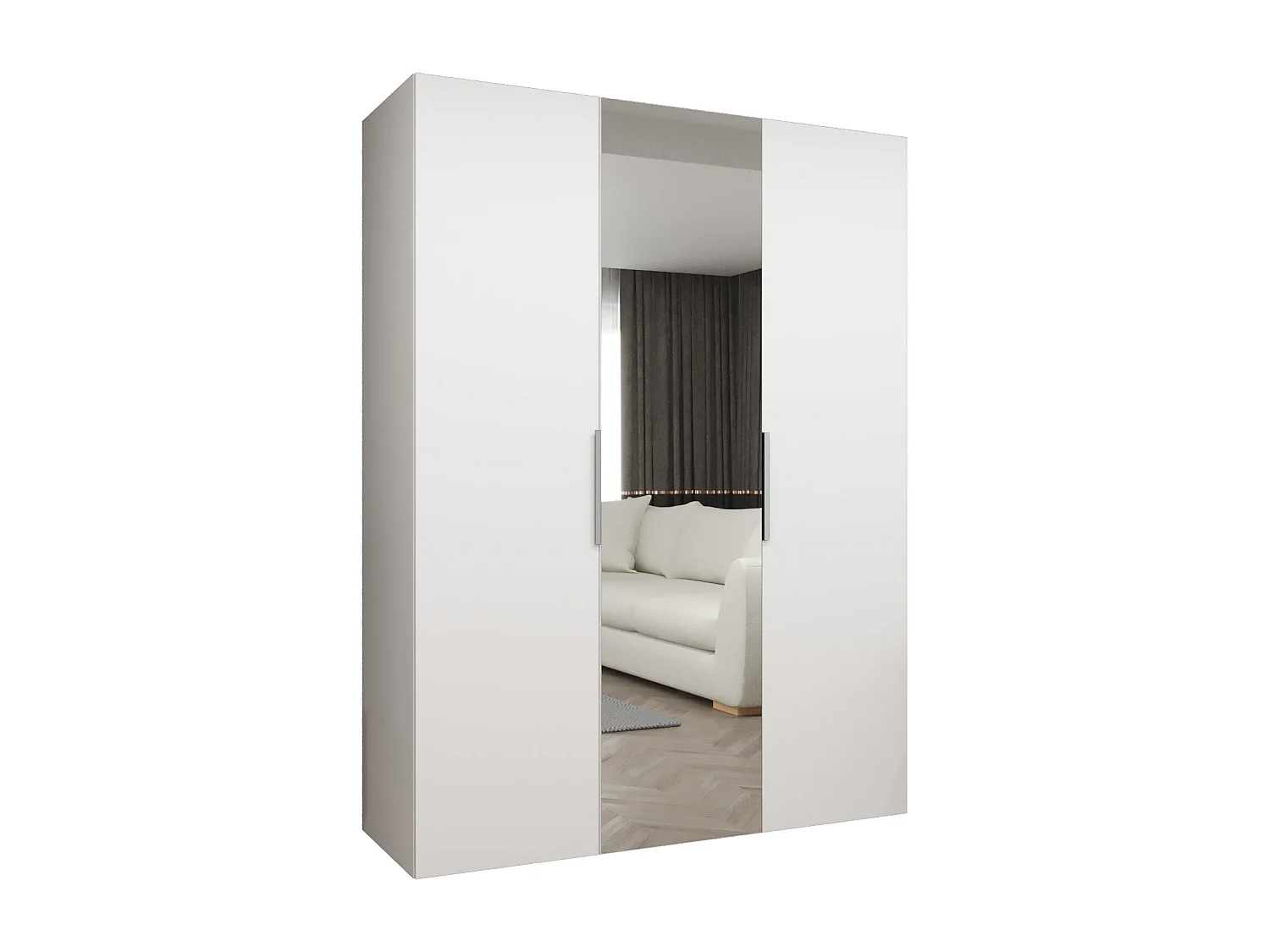 Armoire à portes battantes Marbella 2 202/150/52 3 portes (blanc/cachemire)