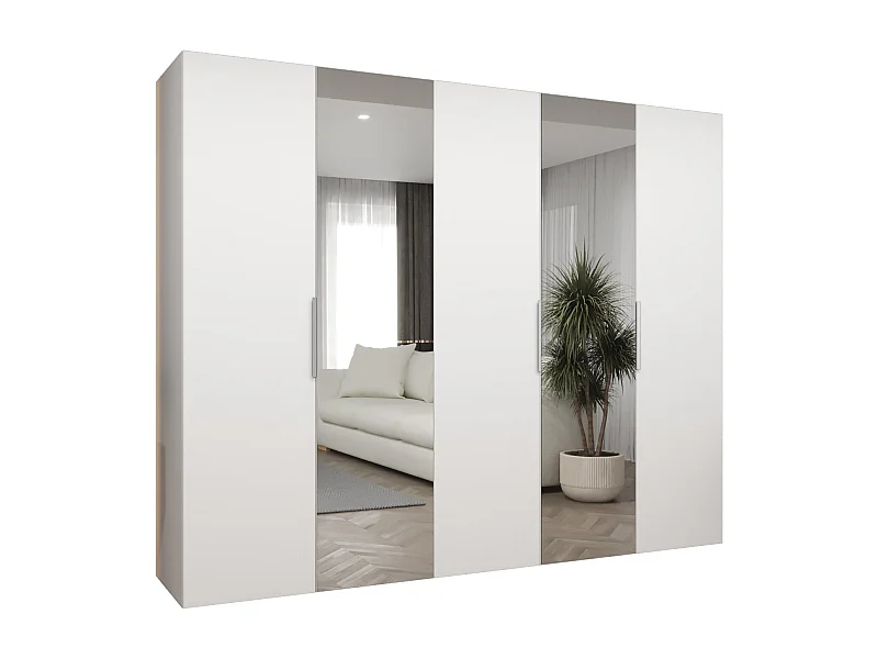 Armoire à portes battantes Marbella 2 202/250/52 5 portes (blanc/cachemire)