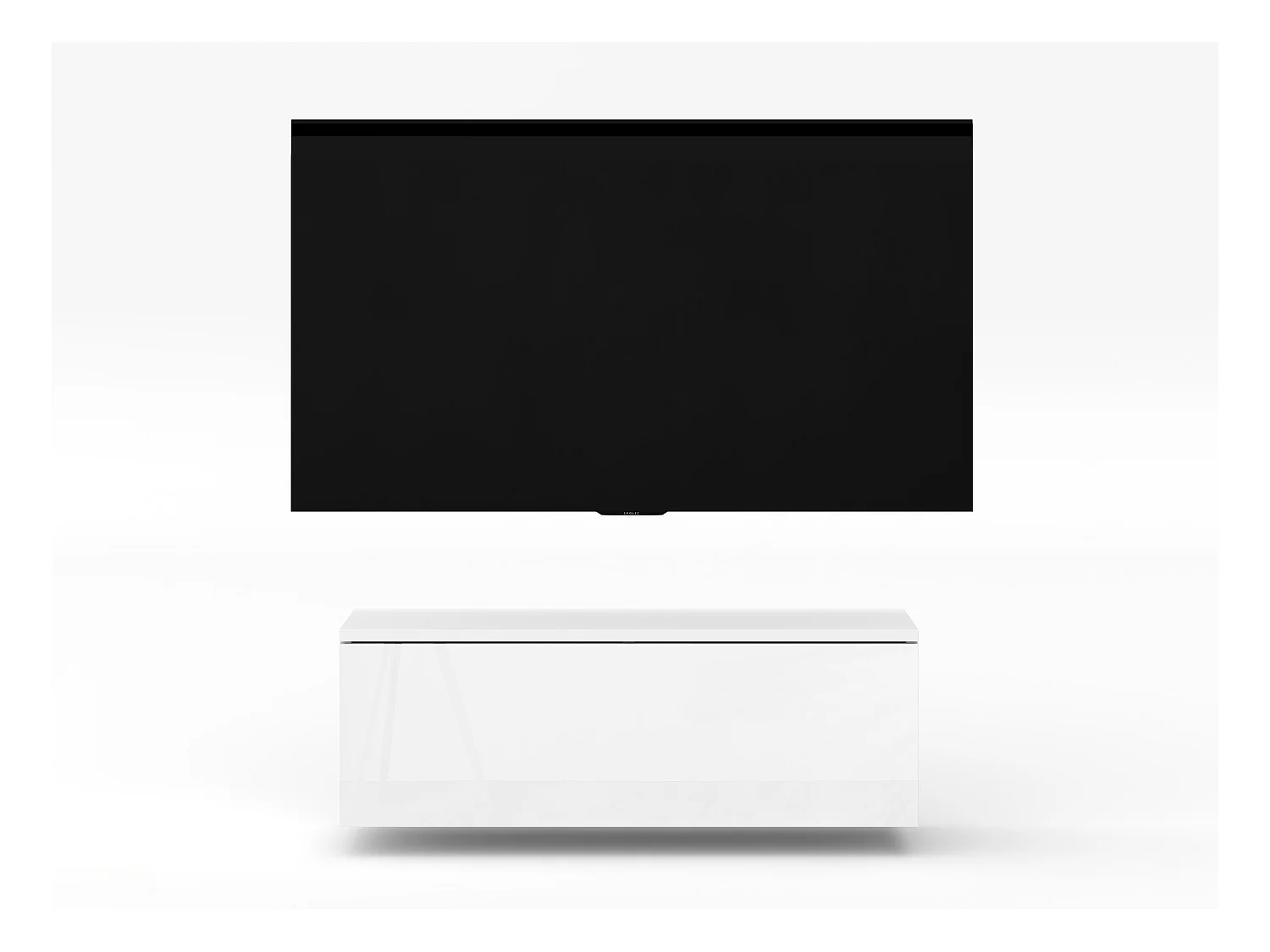 AX LIVING TV Lowboard zum Hängen Loriano 100 cm weiß Matt / Hochglanz