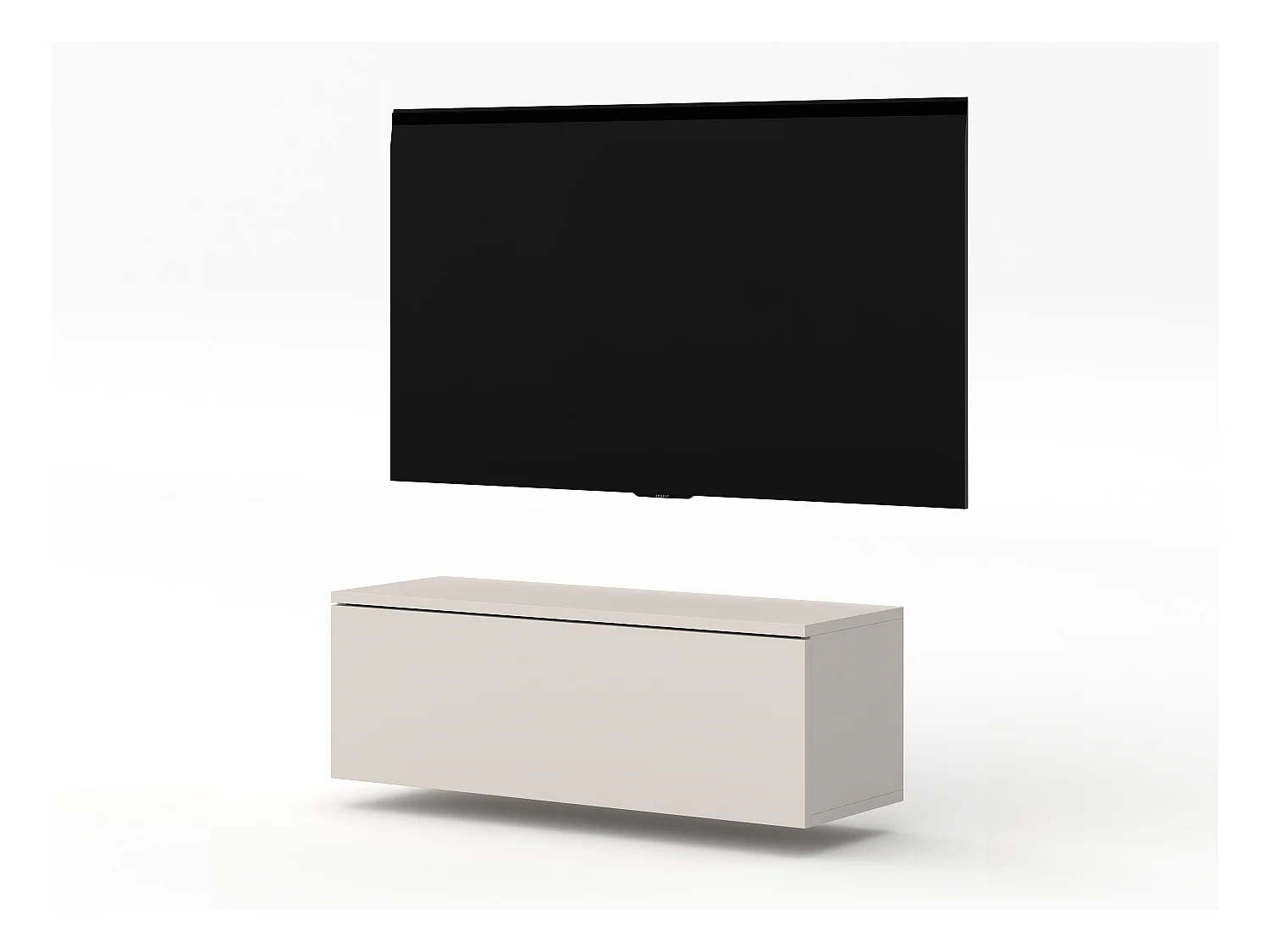 AX LIVING modernes TV Lowboard Loriano 100 cm TV Board beige Kaschmir