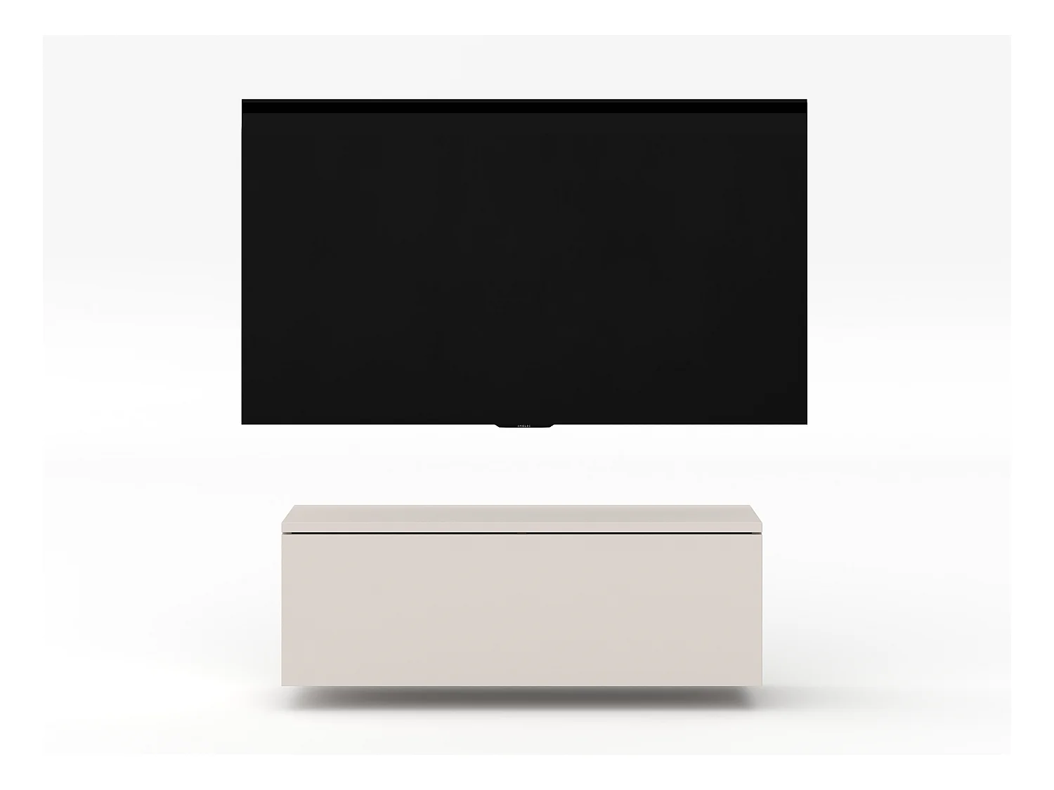 AX LIVING modernes TV Lowboard Loriano 100 cm TV Board beige Kaschmir