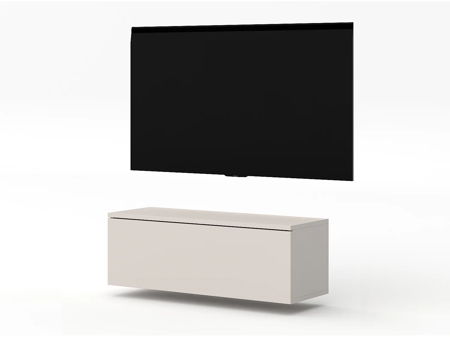 AX LIVING Meuble TV moderne Loriano 100 cm beige cachemire