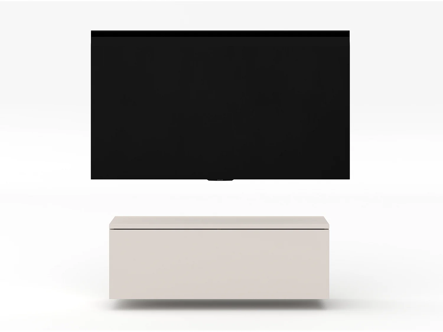 AX LIVING Meuble TV moderne Loriano 100 cm beige cachemire