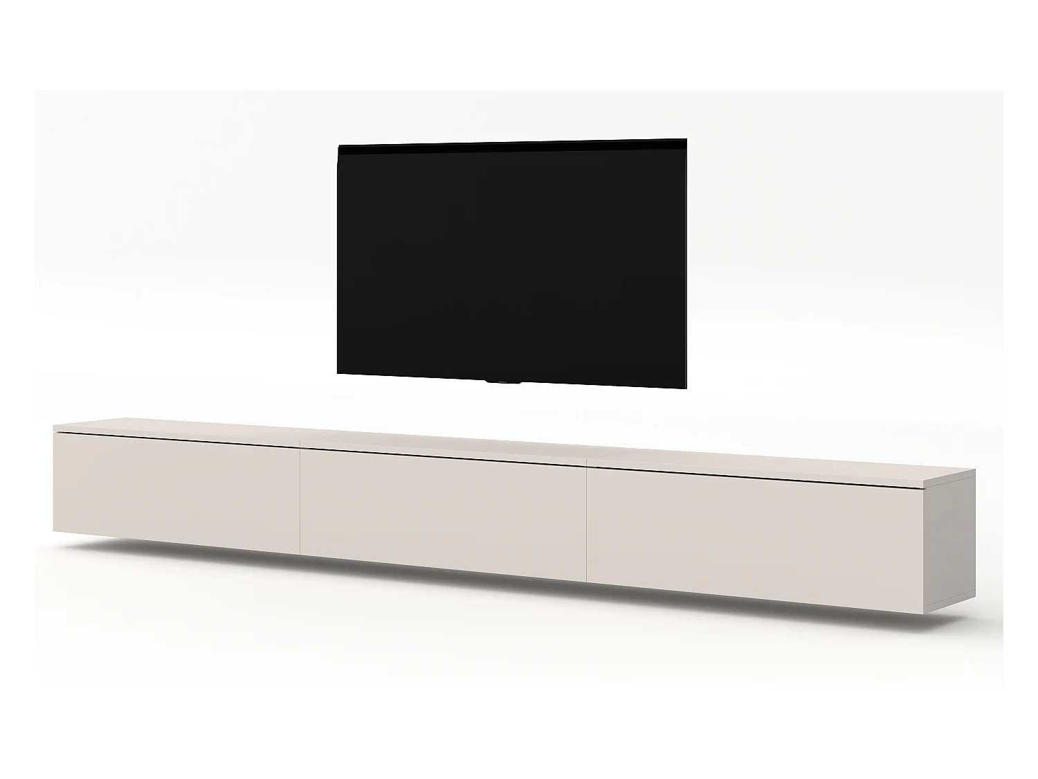 AX LIVING hängendes TV Board beige Loriano TV Bank 3x100 cm Kaschmir