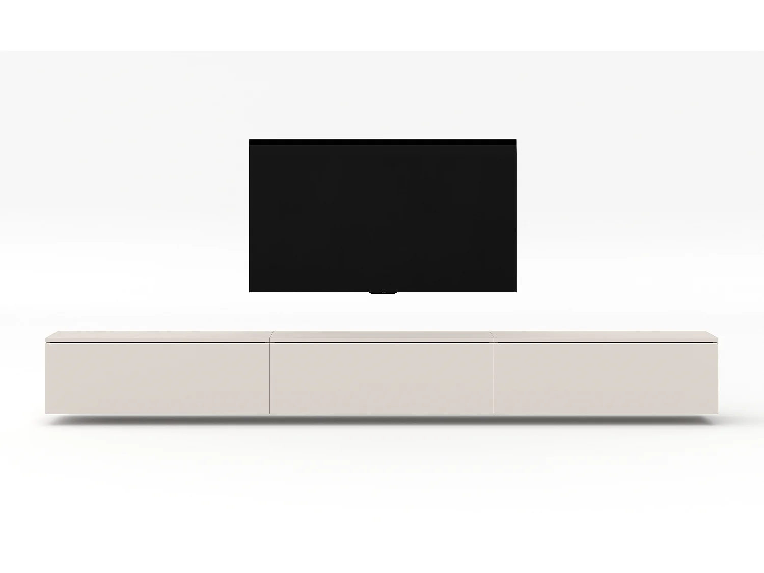 AX LIVING Meuble tv suspendu Loriano beige banc TV 3x100 cm cachemire