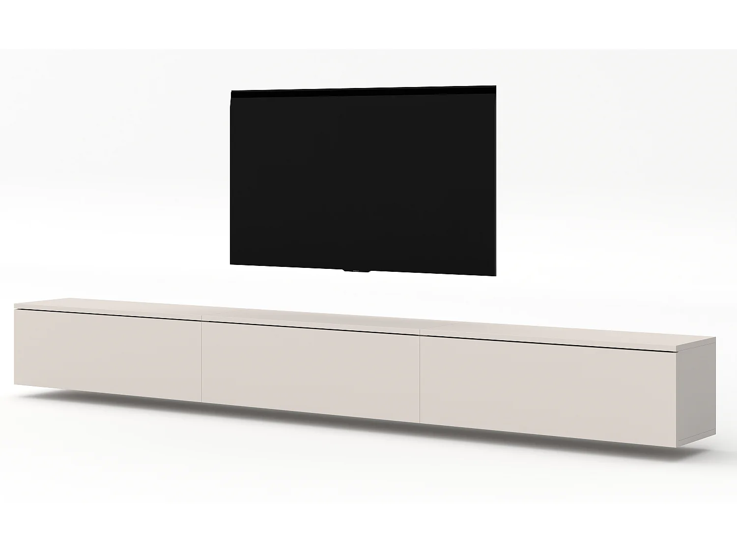 AX LIVING Meuble TV suspendu Loriano 3x100 cm beige cachemire