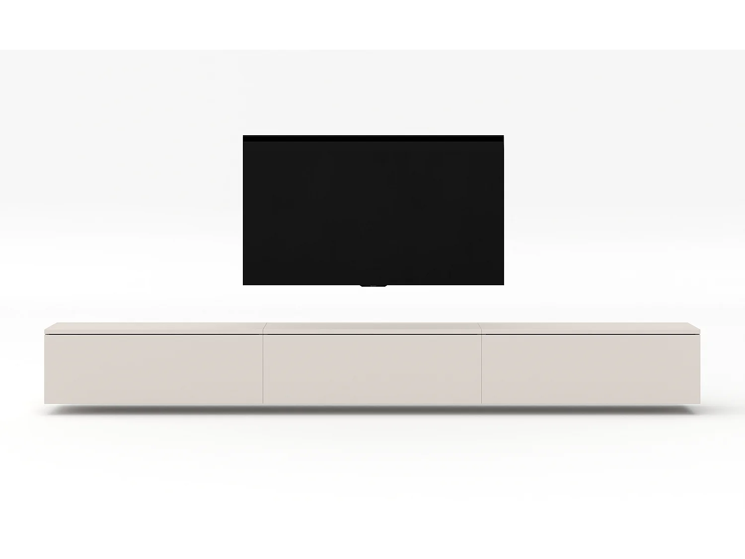 AX LIVING Meuble TV suspendu Loriano 3x100 cm beige cachemire