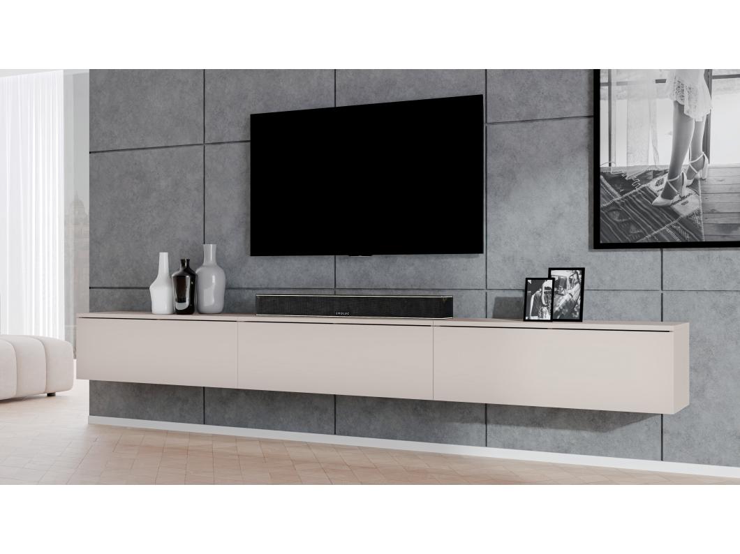 AX LIVING TV-meubel hangend Loriano 300 cm beige kasjmier (3x100 cm)