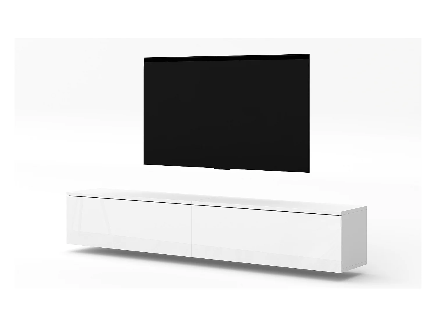 AX LIVING Meuble TV blanc Loriano 2x100 armoire TV blanc mat/brillant