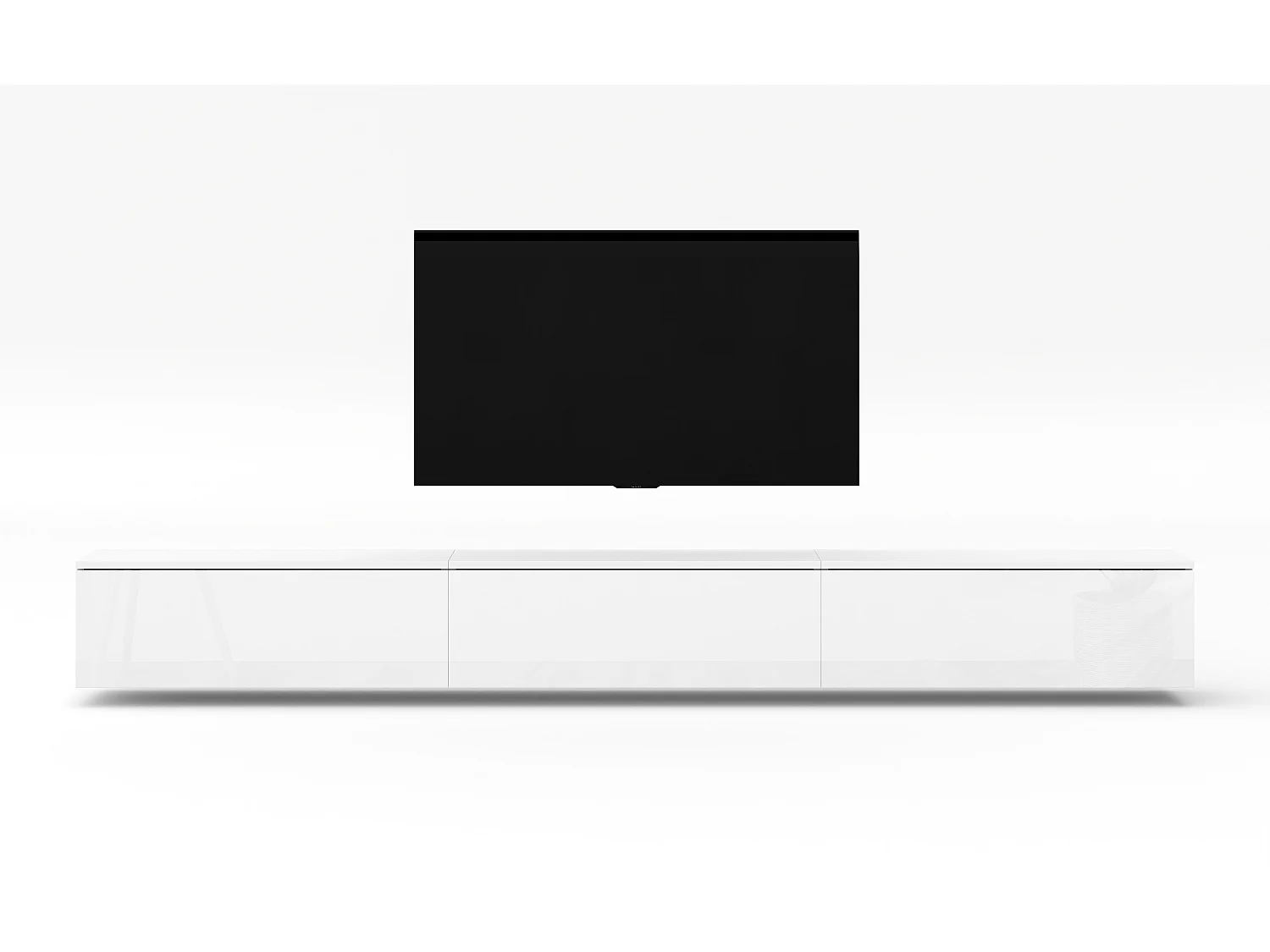 AX LIVING Banc TV blanc Loriano meuble télévision 3x100 mat/brillant