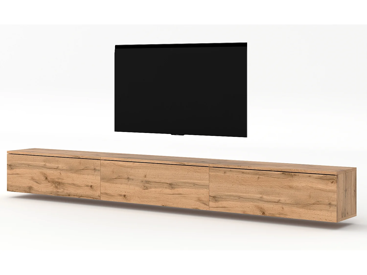 AX LIVING Meuble TV suspendu Loriano 3x100 cm chêne Wotan