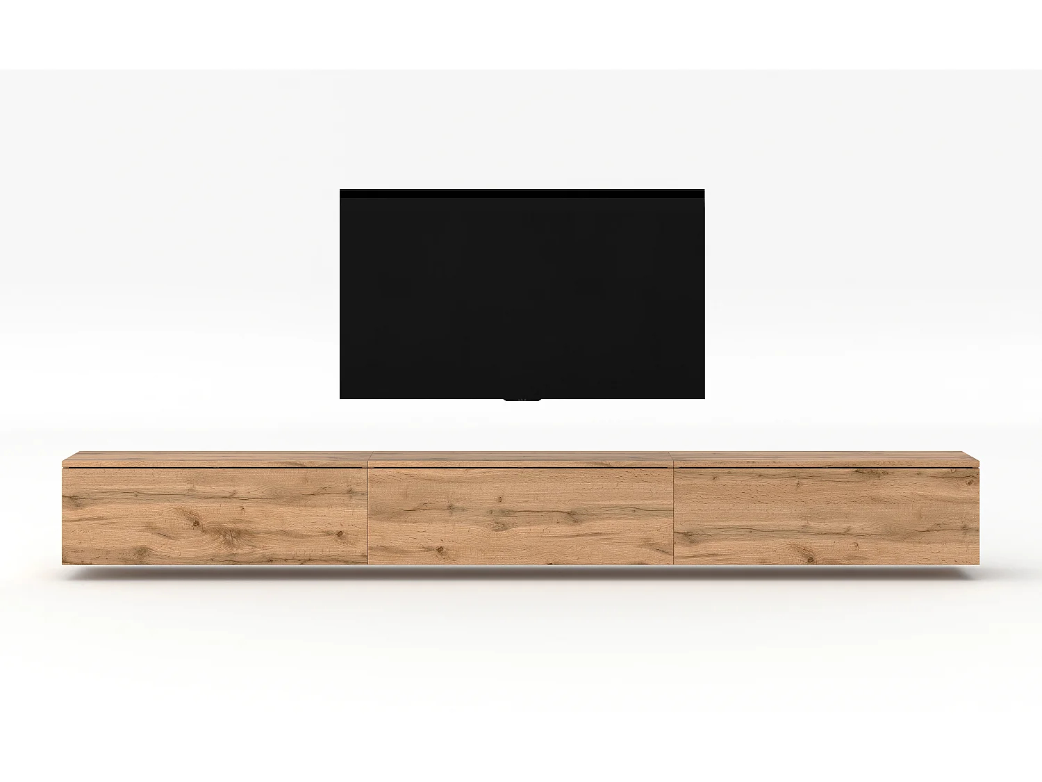 AX LIVING Meuble TV suspendu Loriano 3x100 cm chêne Wotan