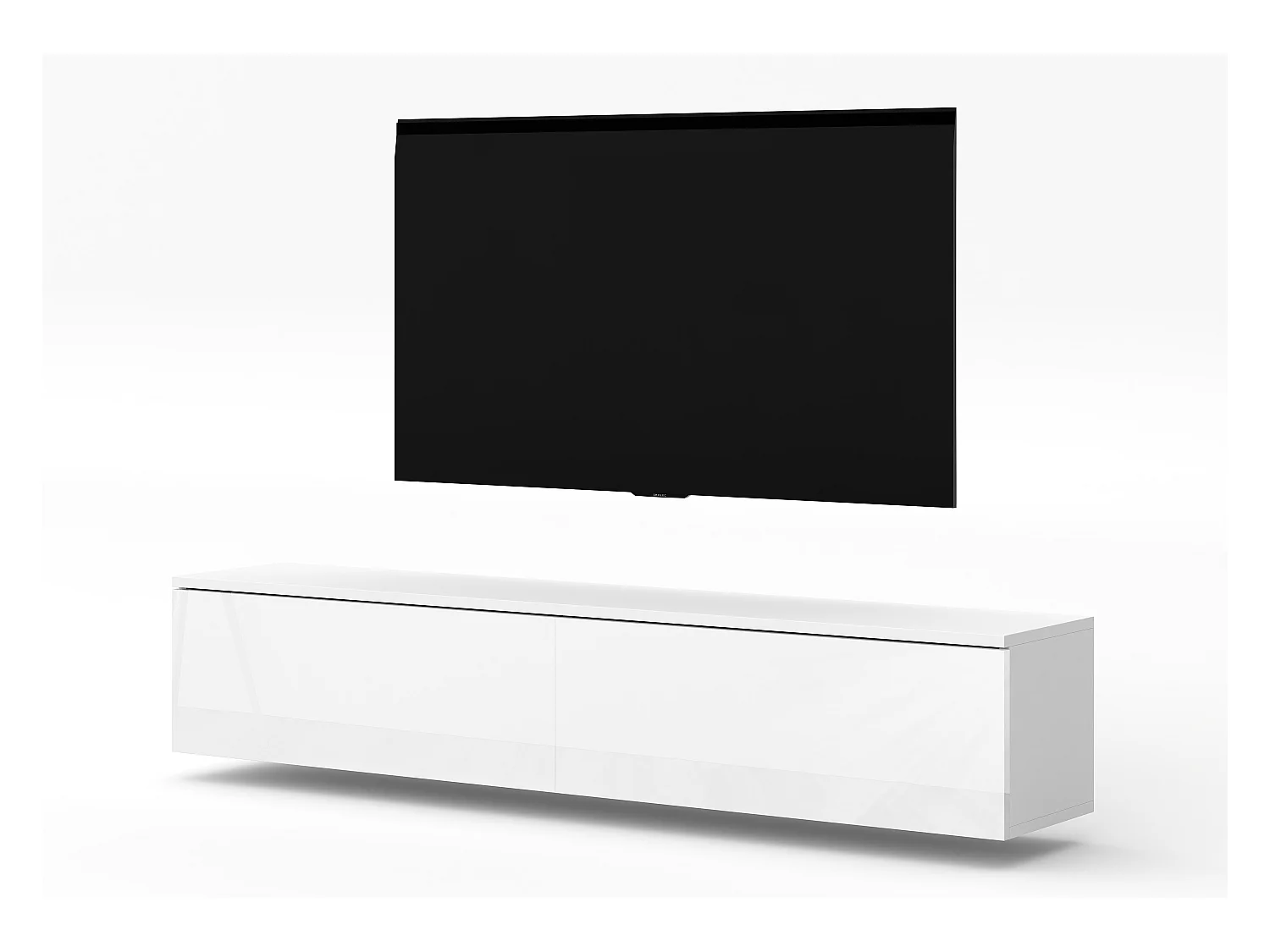 AX LIVING TV Board Loriano 180 cm weißer Fernsehschrank Matt/Hochglanz