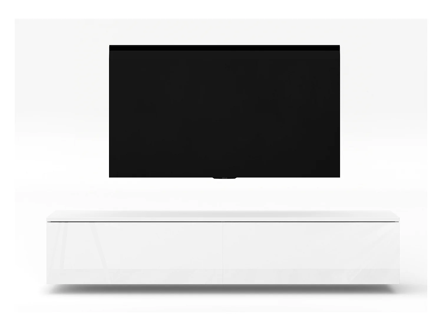 AX LIVING TV Board Loriano 180 cm weißer Fernsehschrank Matt/Hochglanz