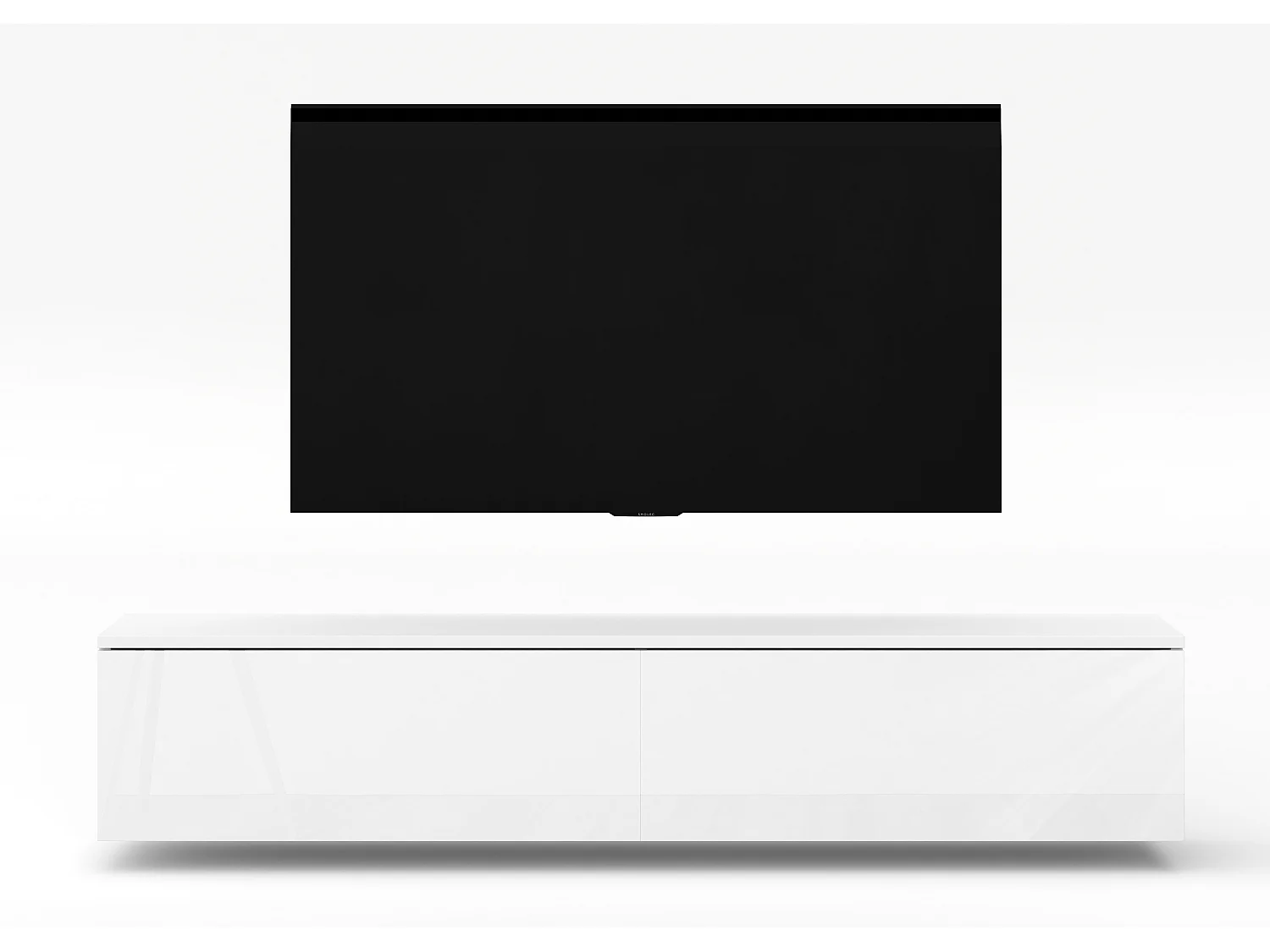 AX LIVING Meuble television Loriano 180 meuble TV blanc mat/brillant