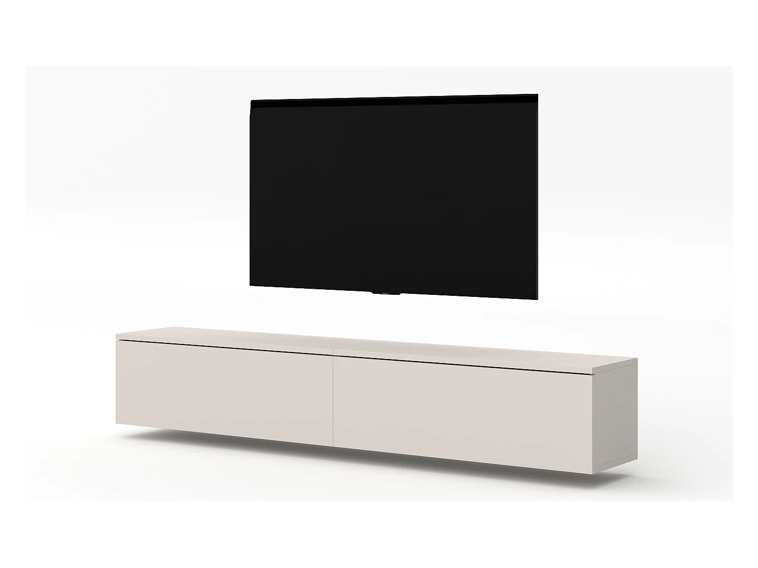 AX LIVING Meublé tele design beige Loriano 2x100 armoire TV cachemire