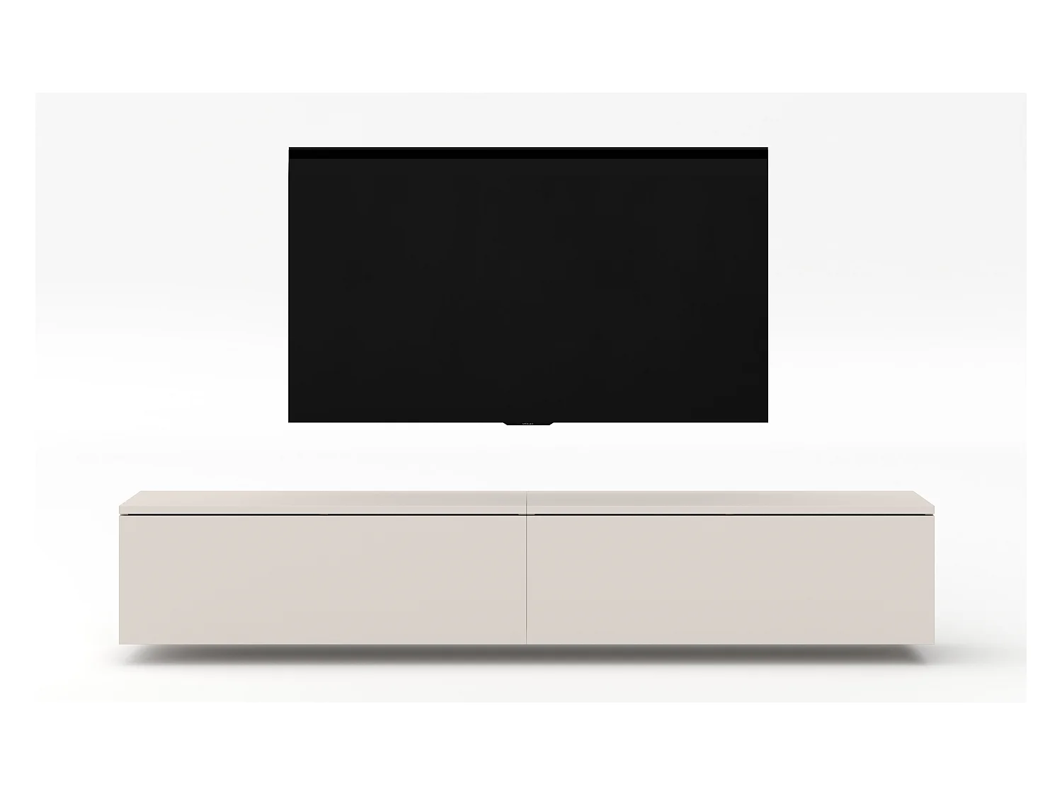 AX LIVING Meublé tele design beige Loriano 2x100 armoire TV cachemire