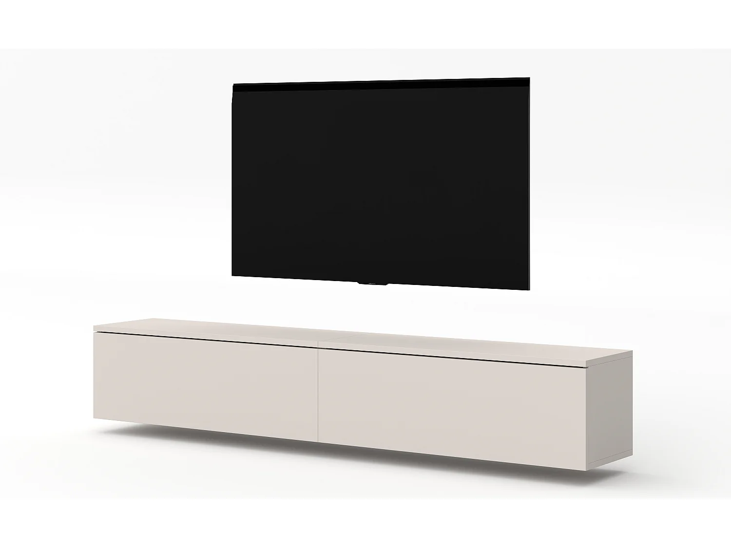 AX LIVING Meublé tele design beige Loriano 2x100 armoire TV cachemire