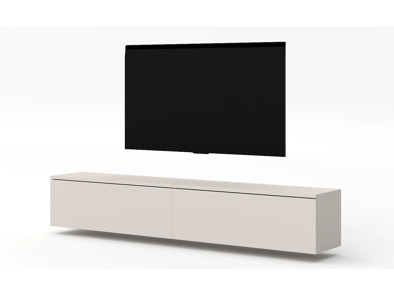 AX LIVING Meuble TV design Loriano 2x100 cm beige cachemire
