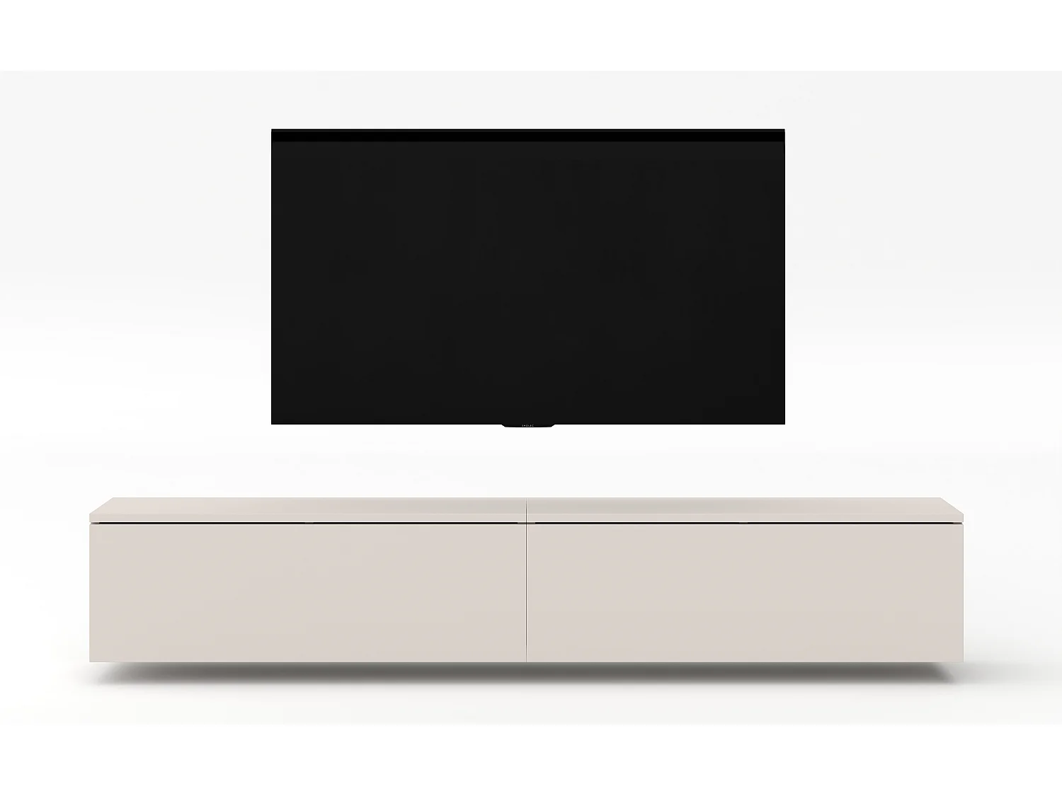 AX LIVING Meuble TV design Loriano 2x100 cm beige cachemire