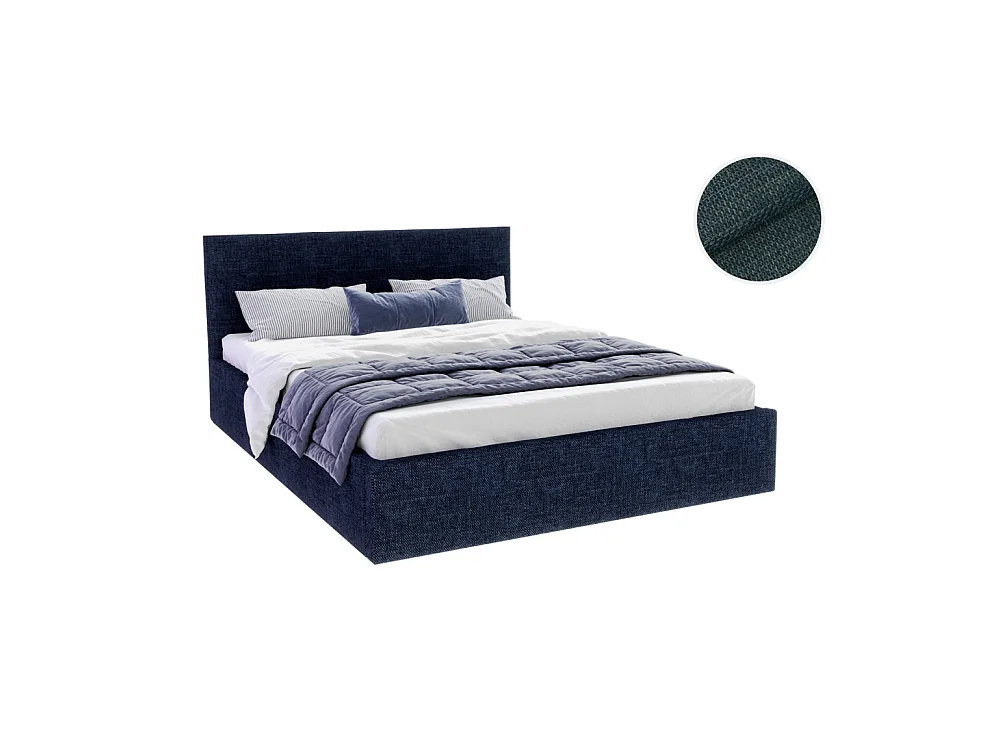 Lit Coffre Tulsa 180x200 cm - Sommier inclus Bleu marine