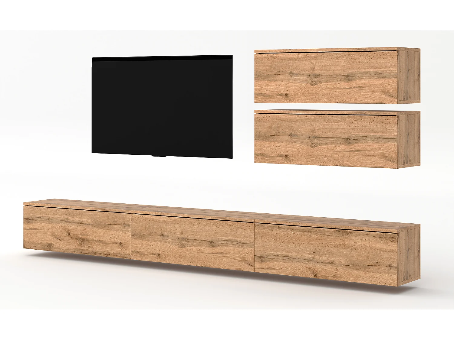 AX LIVING Meuble ensemble TV Loriano V brun chene wotan 300cm