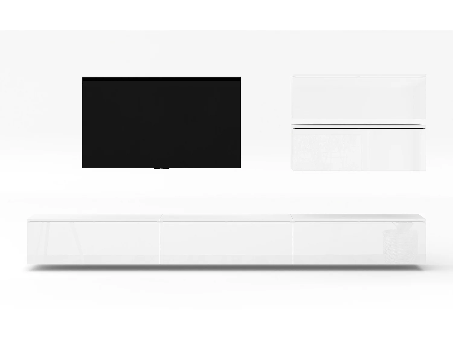 AX LIVING Meuble mural Loriano V 300 cm blanc mat/brillant