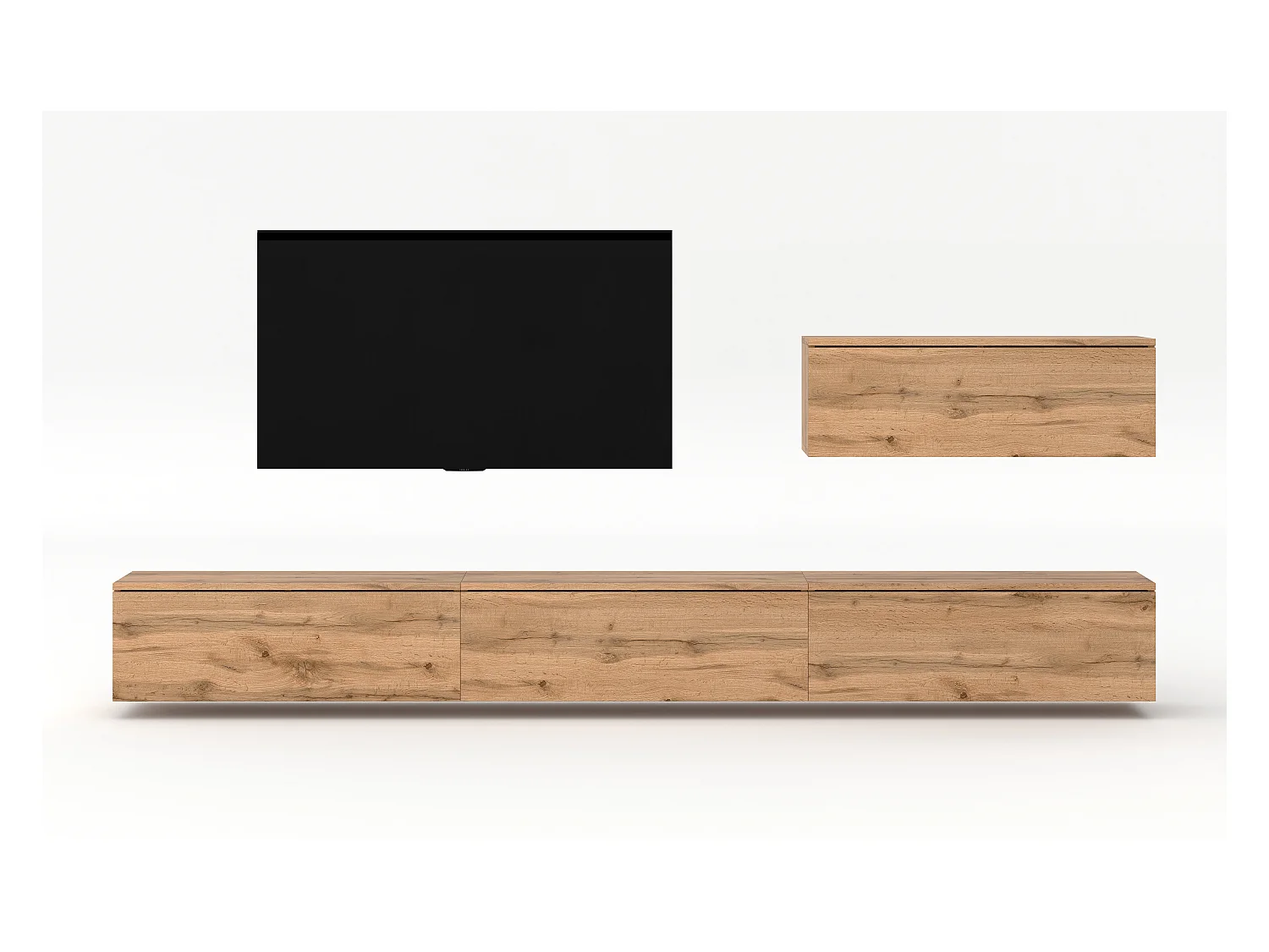 AX LIVING Anbauwand Loriano IV Wohnwand braun Eiche Wotan 400 cm breit