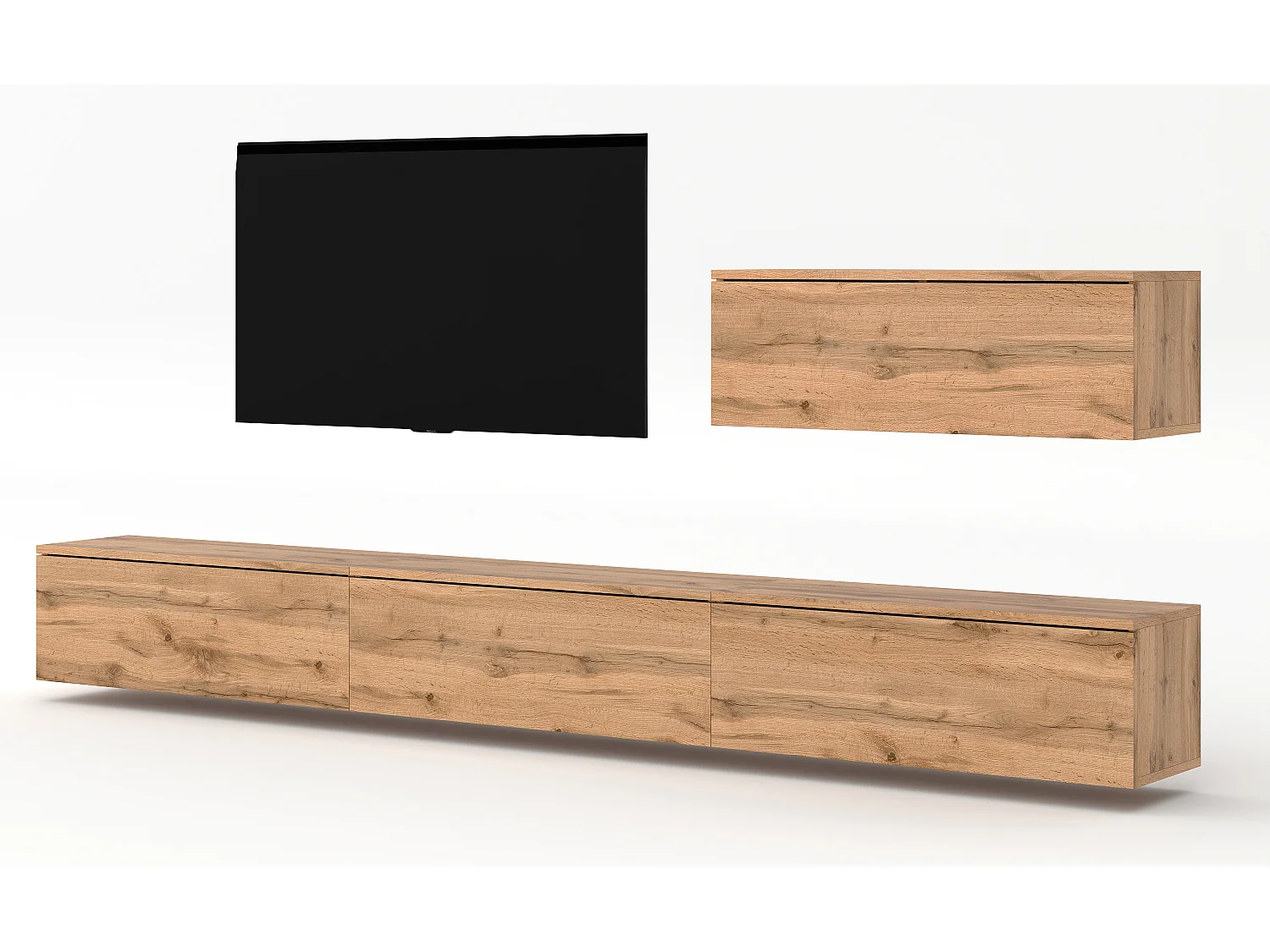 AX LIVING Meuble ensemble TV salon Loriano IV brun chene wotan 300cm