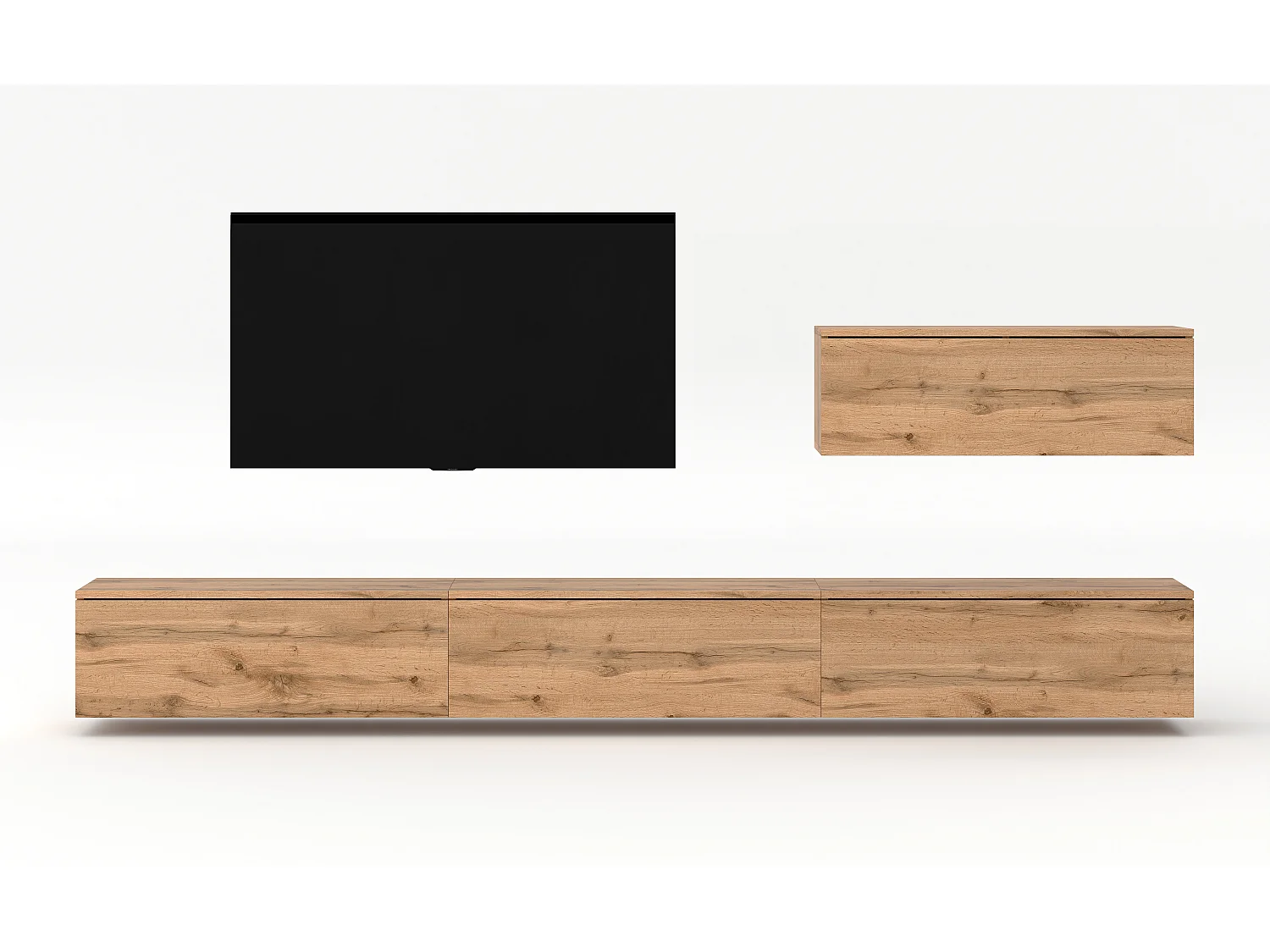 AX LIVING Meuble ensemble TV salon Loriano IV brun chene wotan 300cm