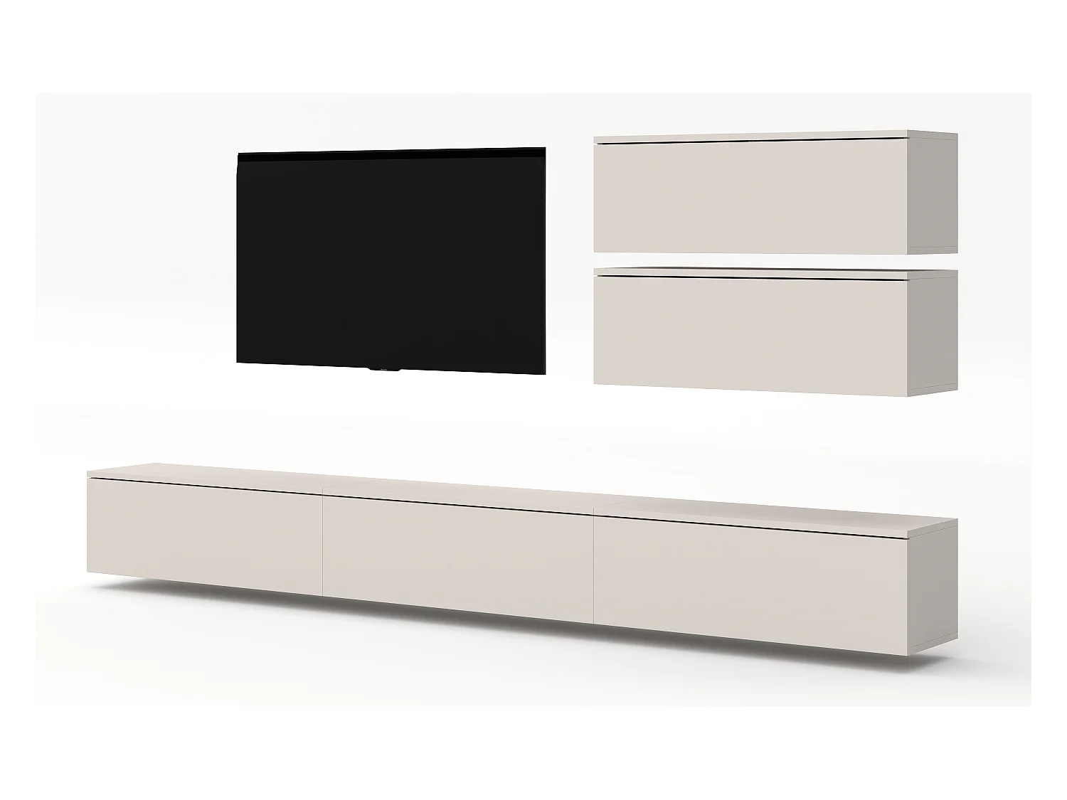 AX LIVING Anbauwand Loriano V Wohnwand beige Kaschmir 500 cm breit