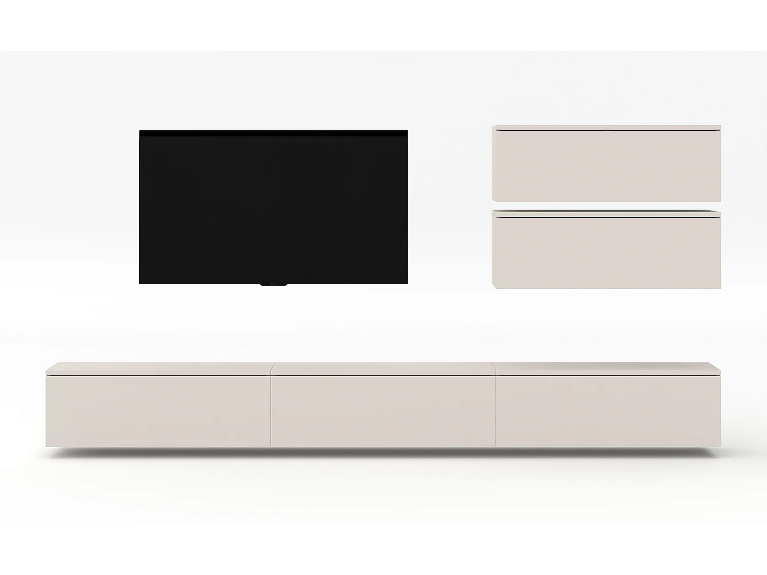 AX LIVING Ensemble meuble salon TV Loriano V beige cachemire 300 cm