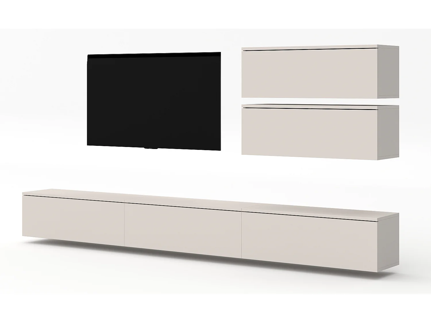 AX LIVING Anbauwand Loriano V Wohnwand beige Kaschmir 300 cm breit