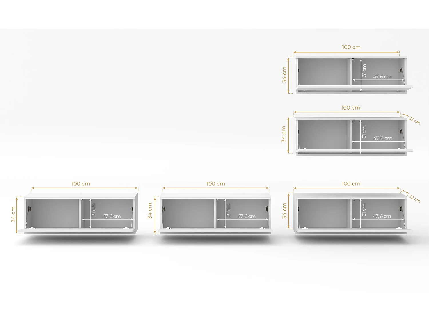 AX LIVING Anbauwand Loriano V Wohnwand beige Kaschmir 300 cm breit