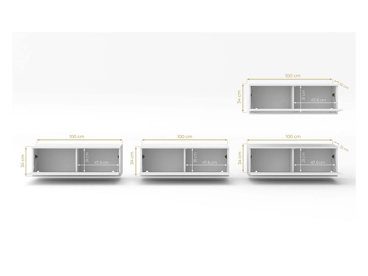 AX LIVING Wohnwand weiß Loriano IV Matt/Hochglanz Anbauwand 300 cm
