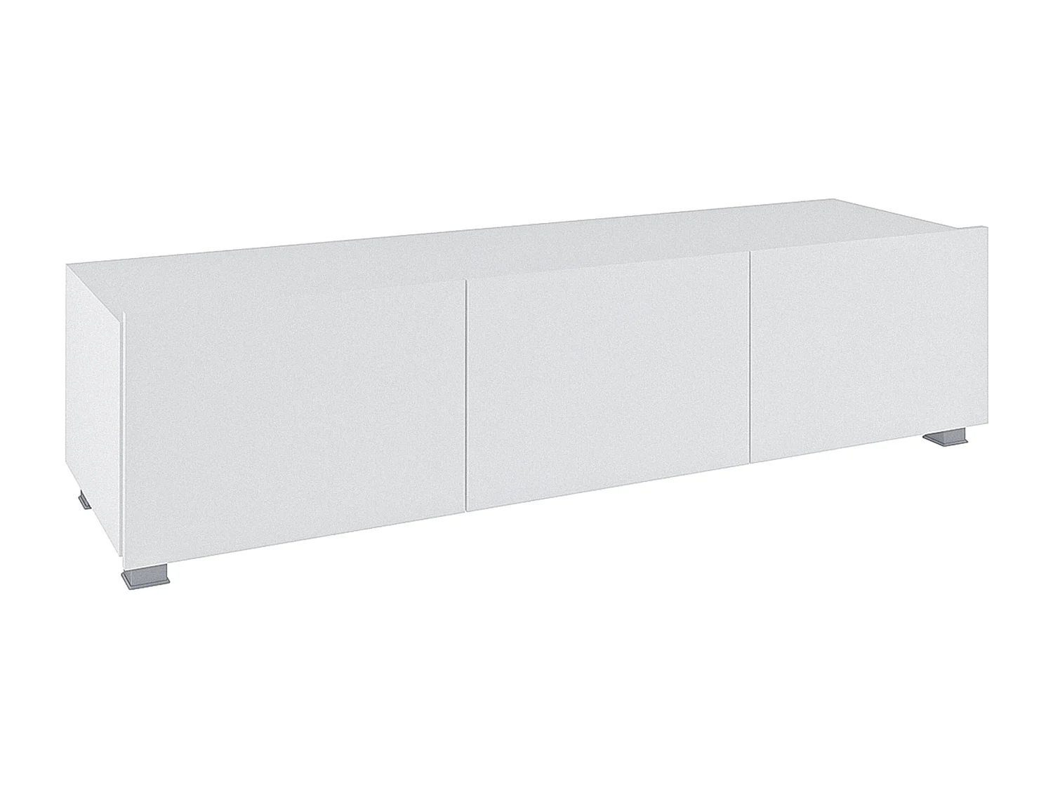 AX LIVING Meuble TV mural moderne Kossana 1 – largeur 300 cm, blanc fonctionnel
