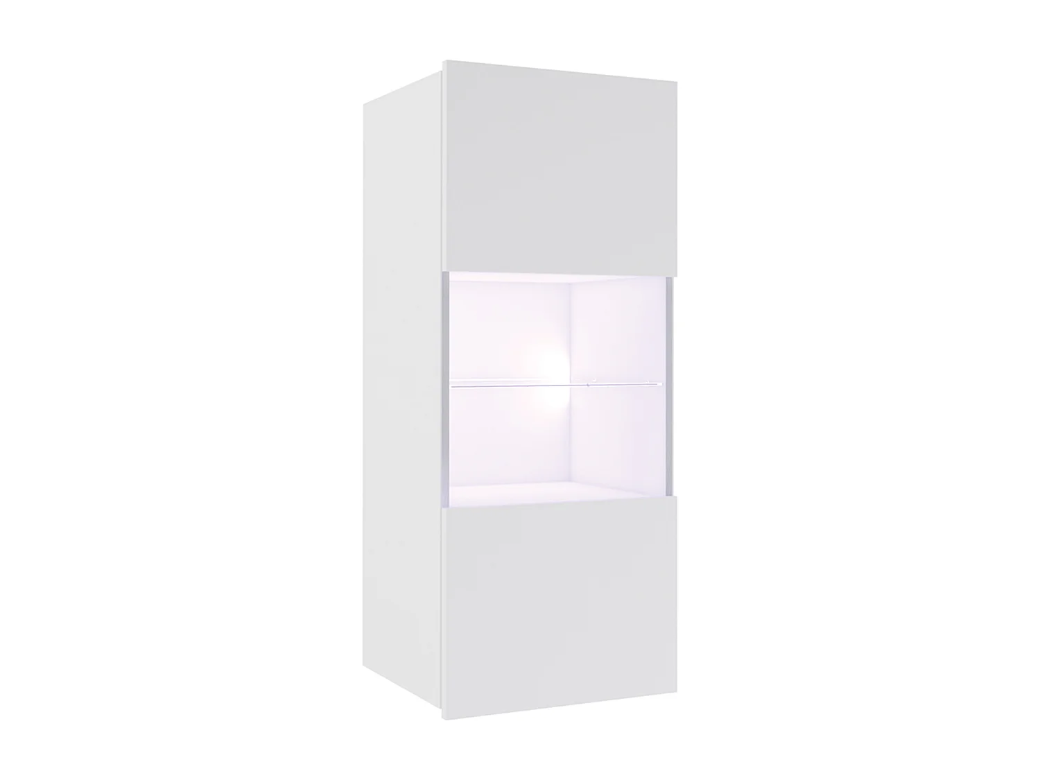 AX LIVING Meuble TV mural moderne Kossana 1 – largeur 300 cm, blanc/chêne doré
