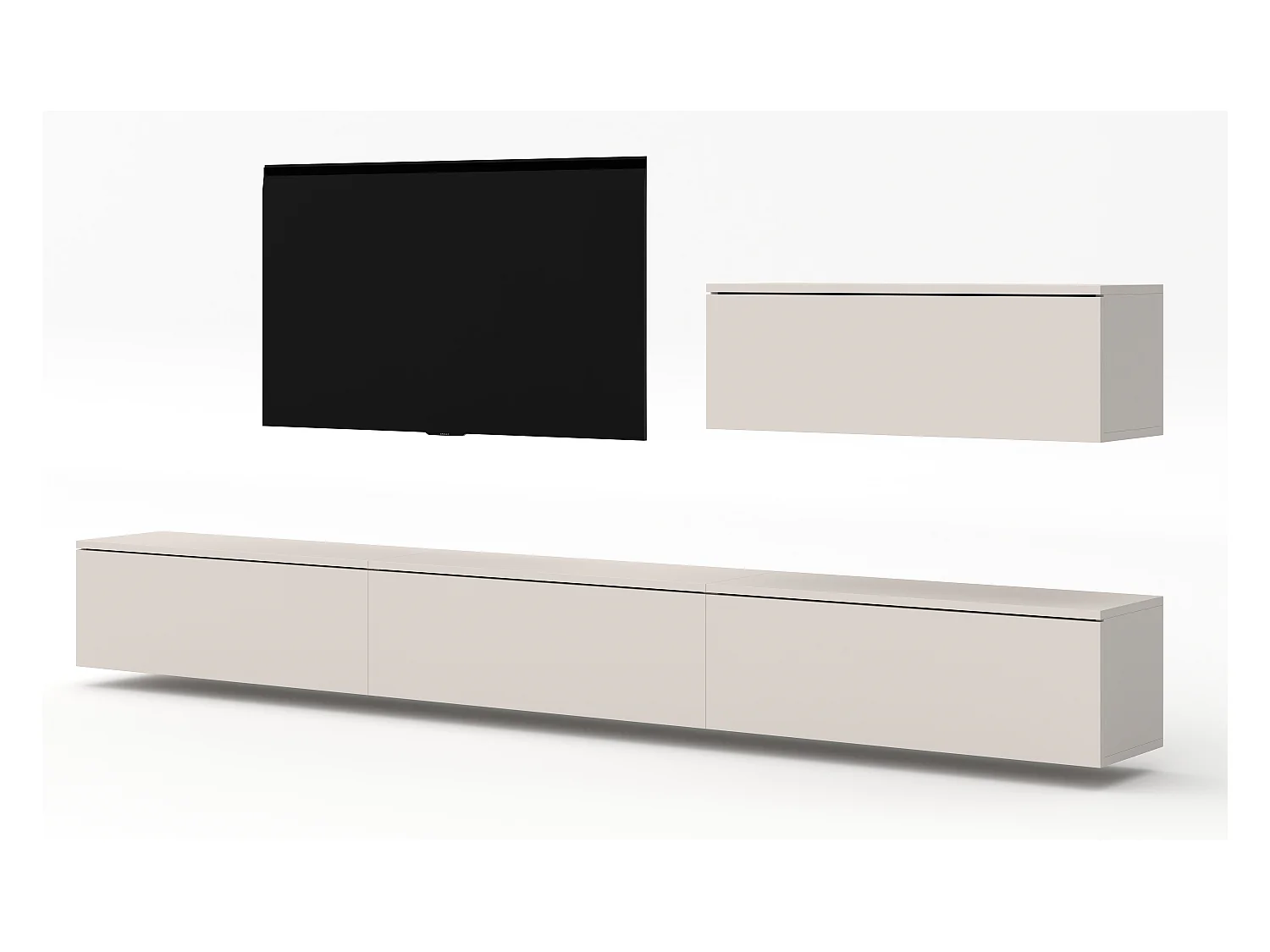 AX LIVING Anbauwand Loriano IV Wohnwand beige Kaschmir 400 cm breit