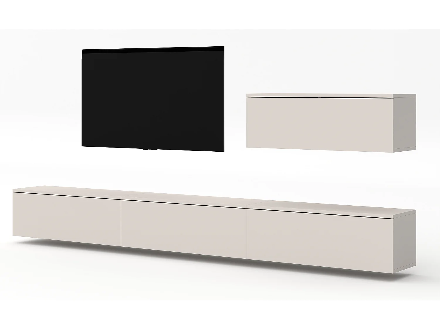 AX LIVING Anbauwand Loriano IV Wohnwand beige Kaschmir 300 cm breit