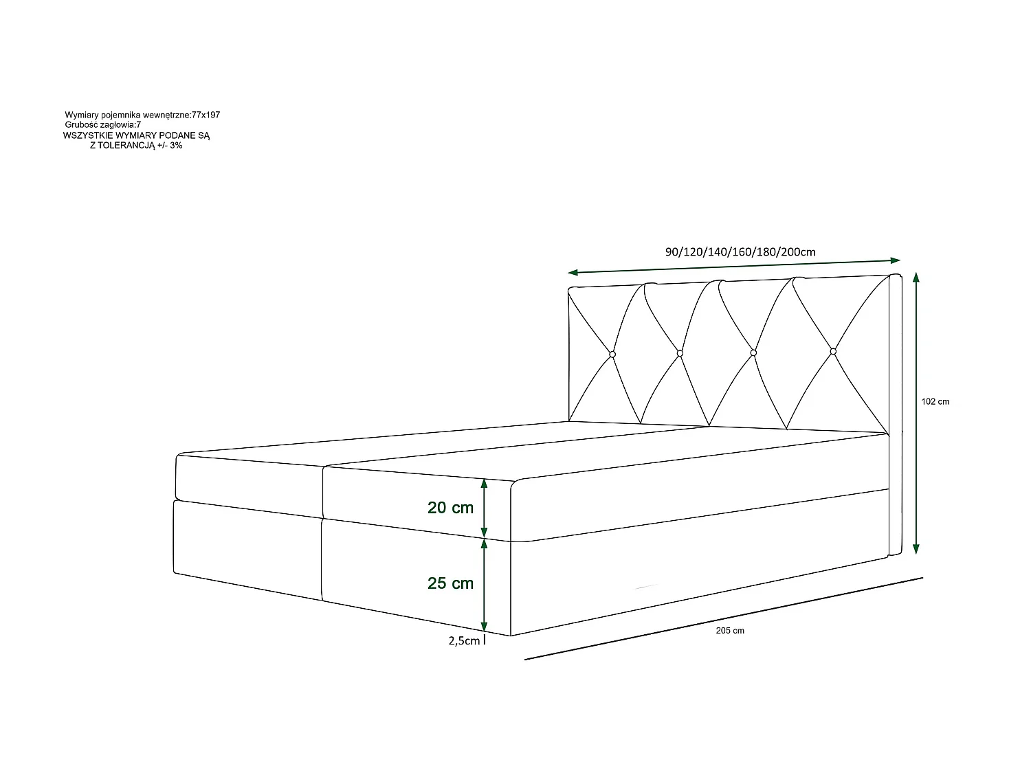 Boxspringbett ALTEA 200x200 Monolith 59